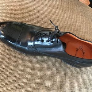 Mens Size 9 Santoni Black Dress Shoes